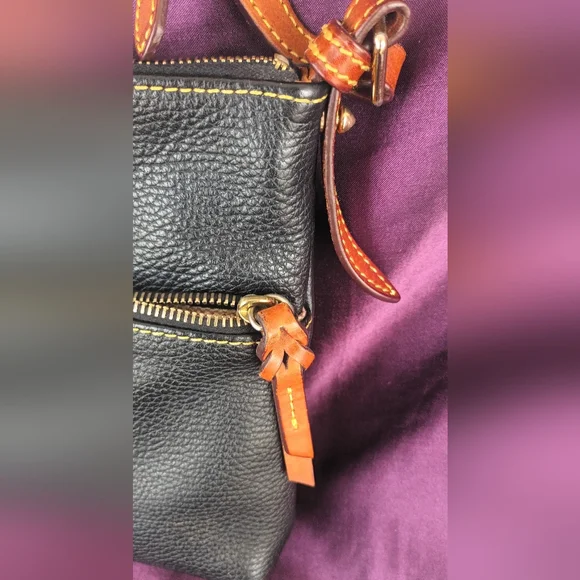 Dooney & Bourke Black Crossbody Bag with Tan Accents - Picture 3 of 14